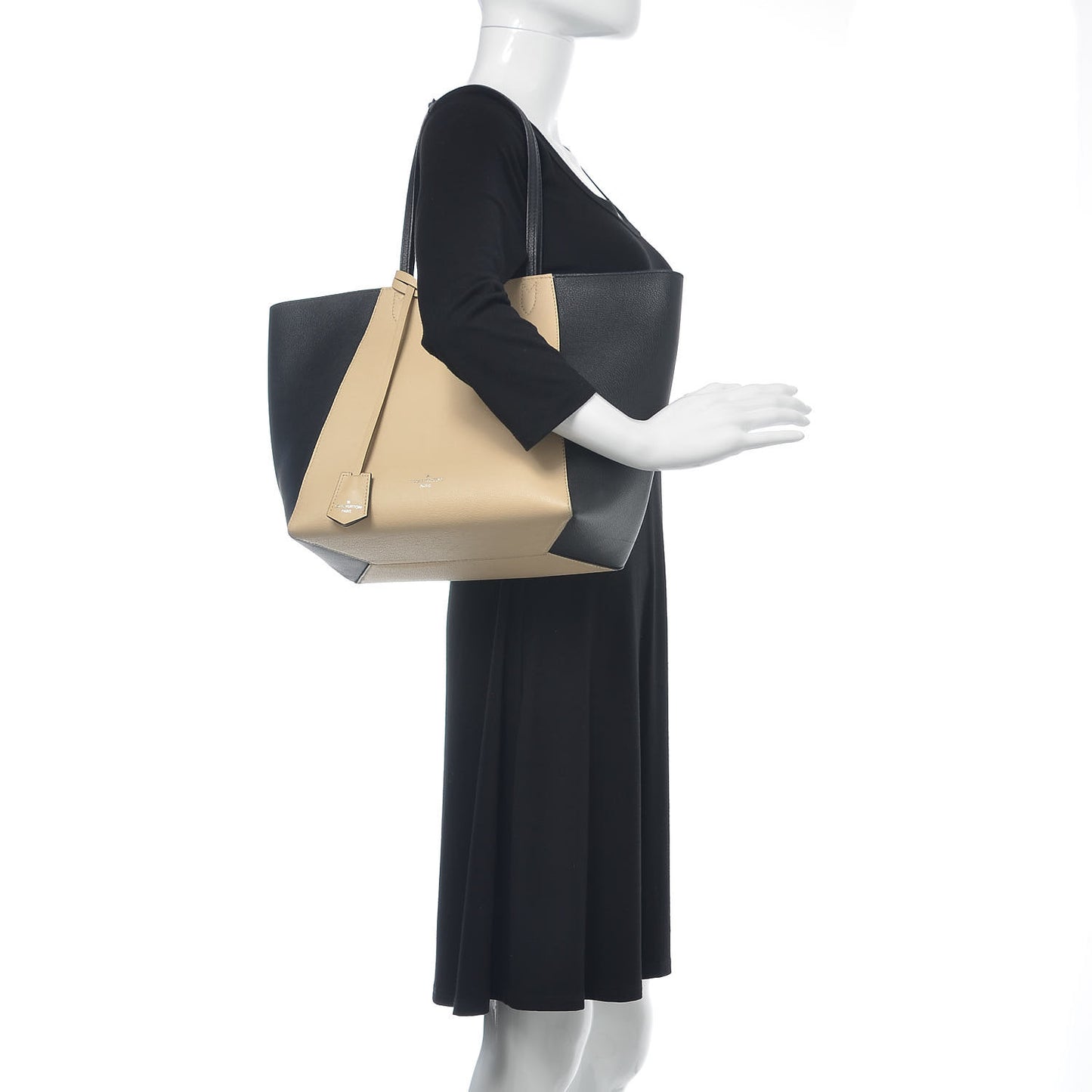 Calfskin Lockme Cabas Vanille Black