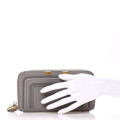 Chloe Calfskin Marcie Long Zip Around Wallet Cashmere Grey 2 of 15