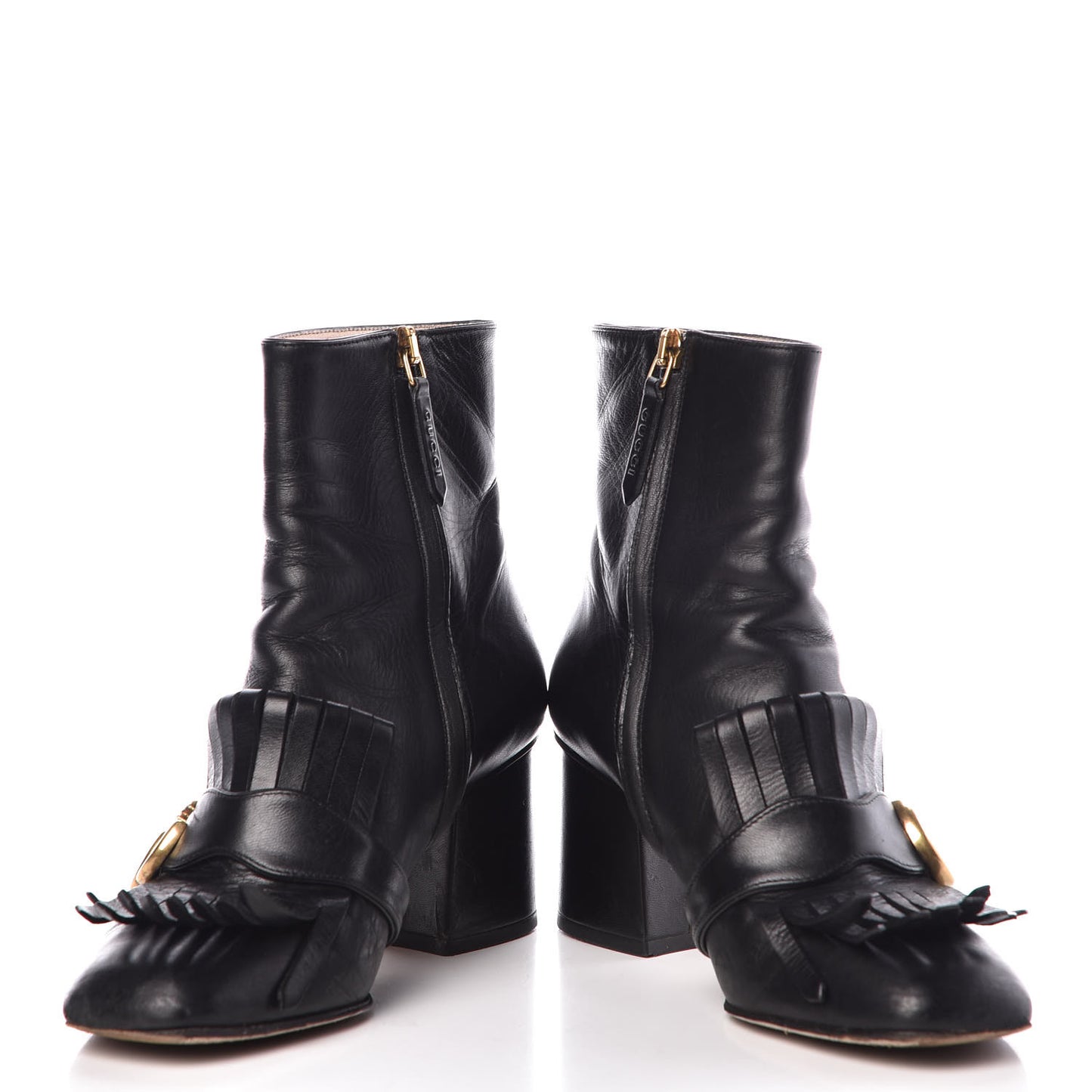 Malaga Kid GG Marmont Fringe 75mm Ankle Boots 35.5 Black