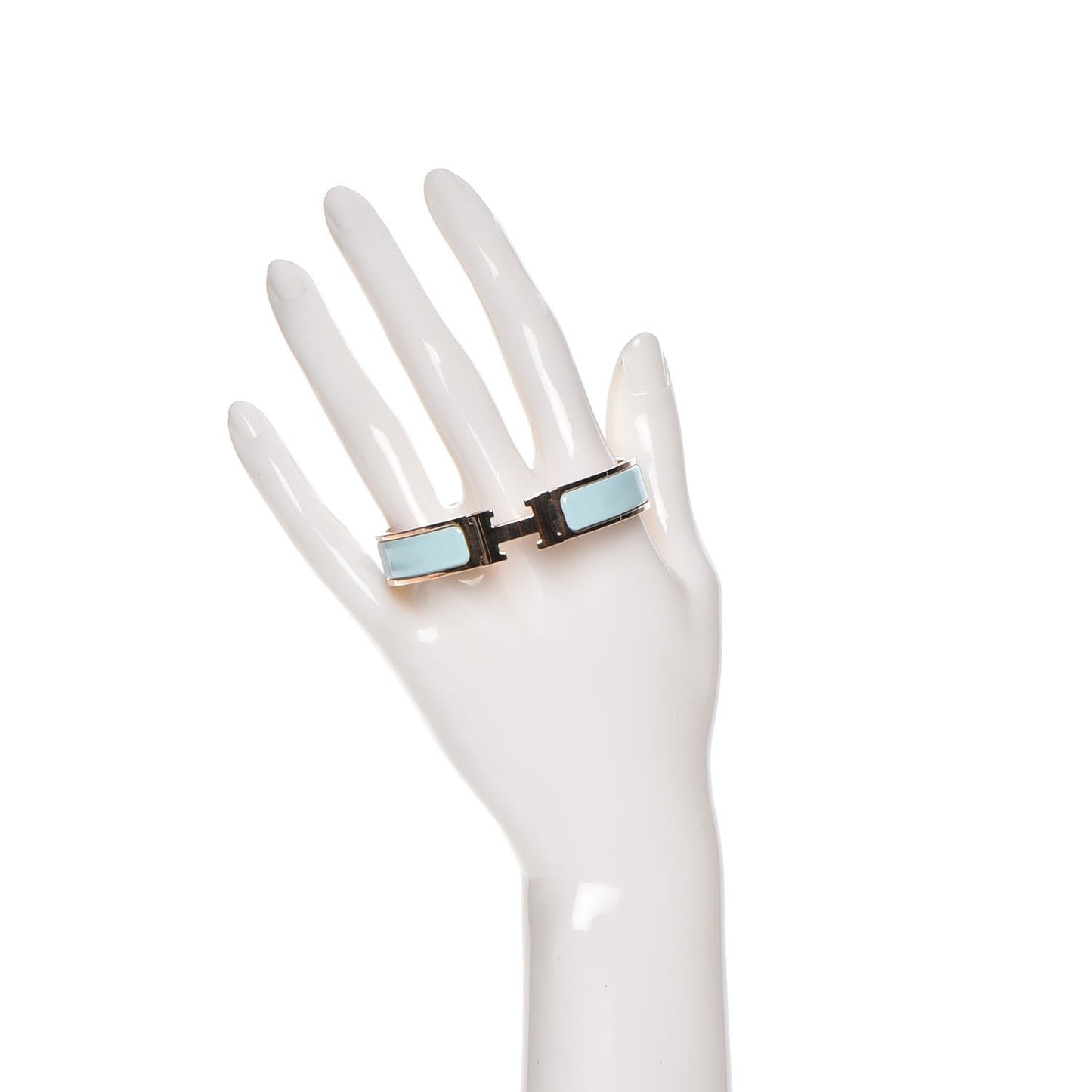 Enamel Narrow Clic Clac H Bracelet PM Bleu Glacier