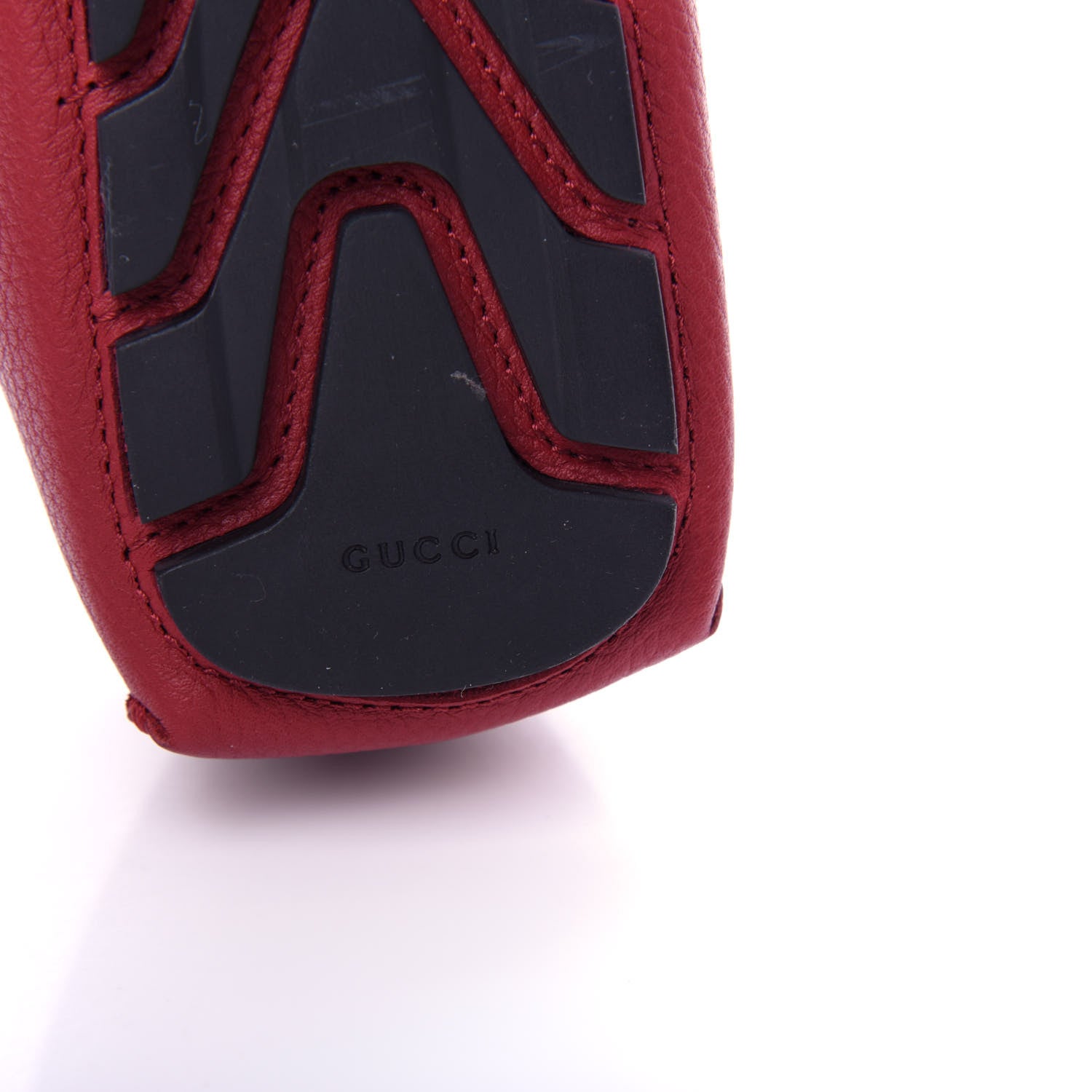 Gucci Calfskin Web Mens Driver Loafers 6.5 Red 9 of 11