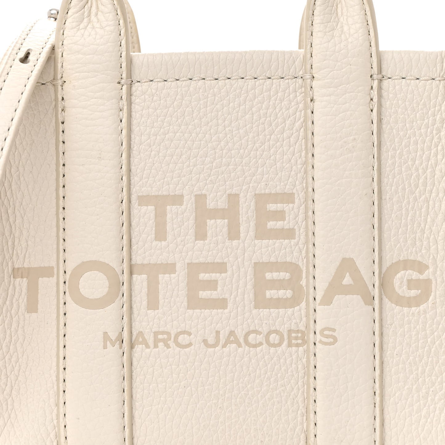 Grained Calfskin Mini The Tote Bag Cotton Silver