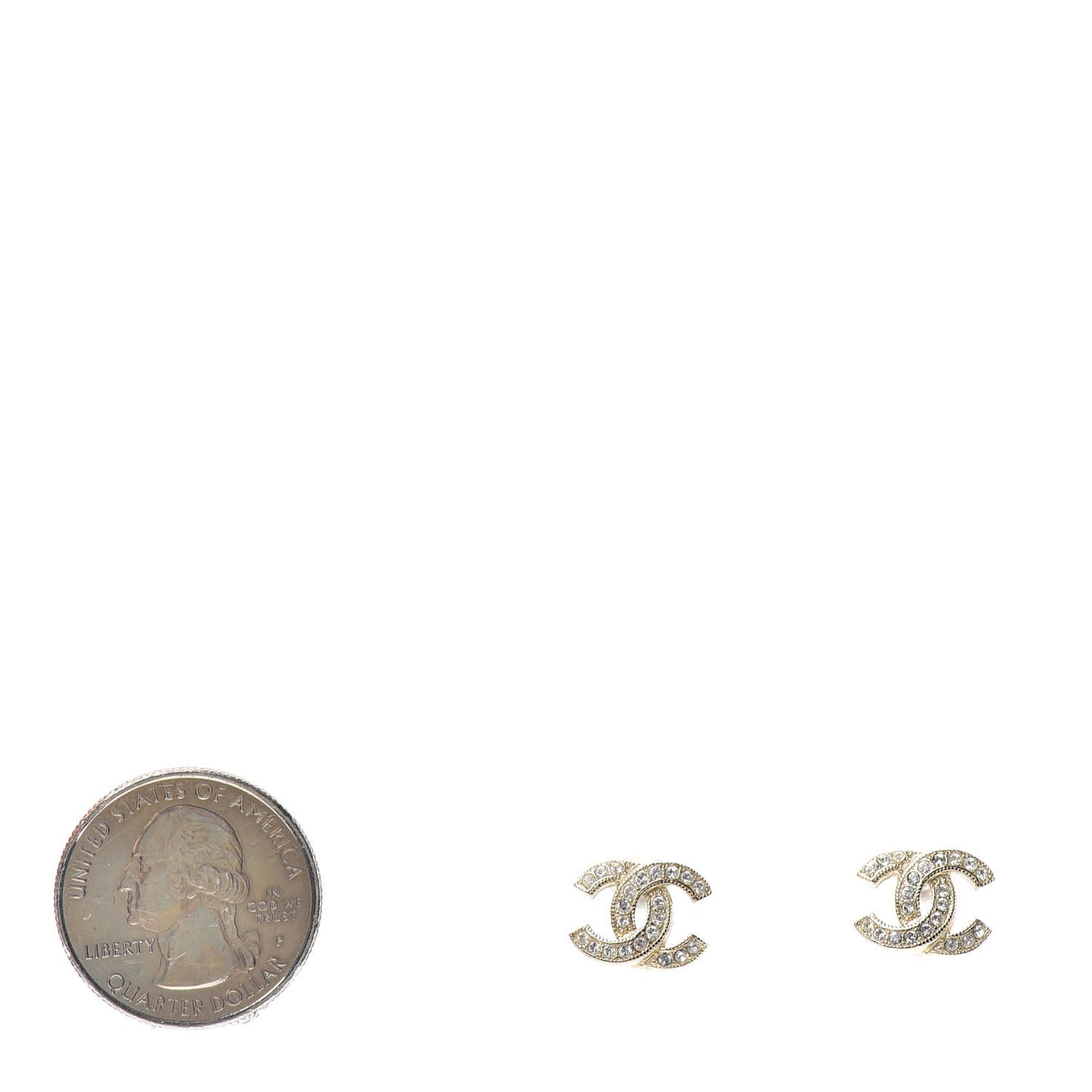 Crystal CC Earrings Gold