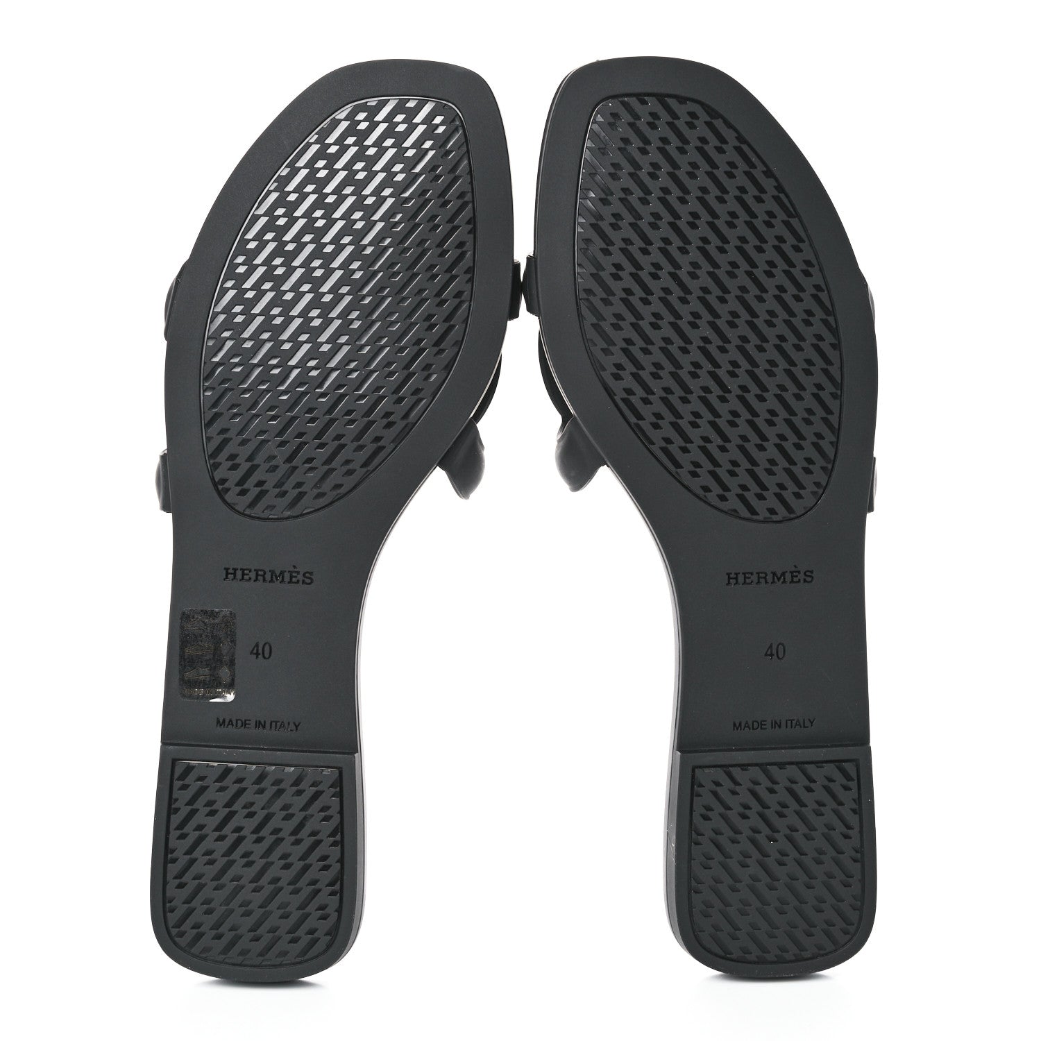Hermes Rubber Aloha Sandals 40 Black 5 of 10