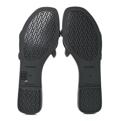 Hermes Rubber Aloha Sandals 40 Black 5 of 10