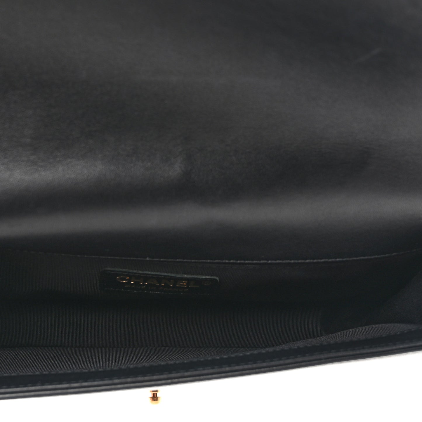 Lambskin Quilted Boy Flap Clutch Black