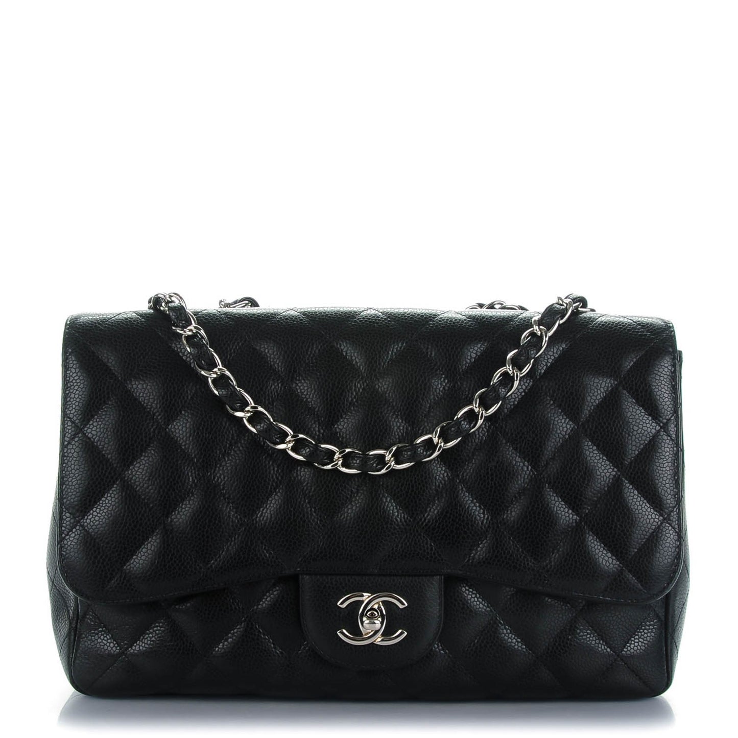 Caviar Quilted Jumbo Single Flap Black