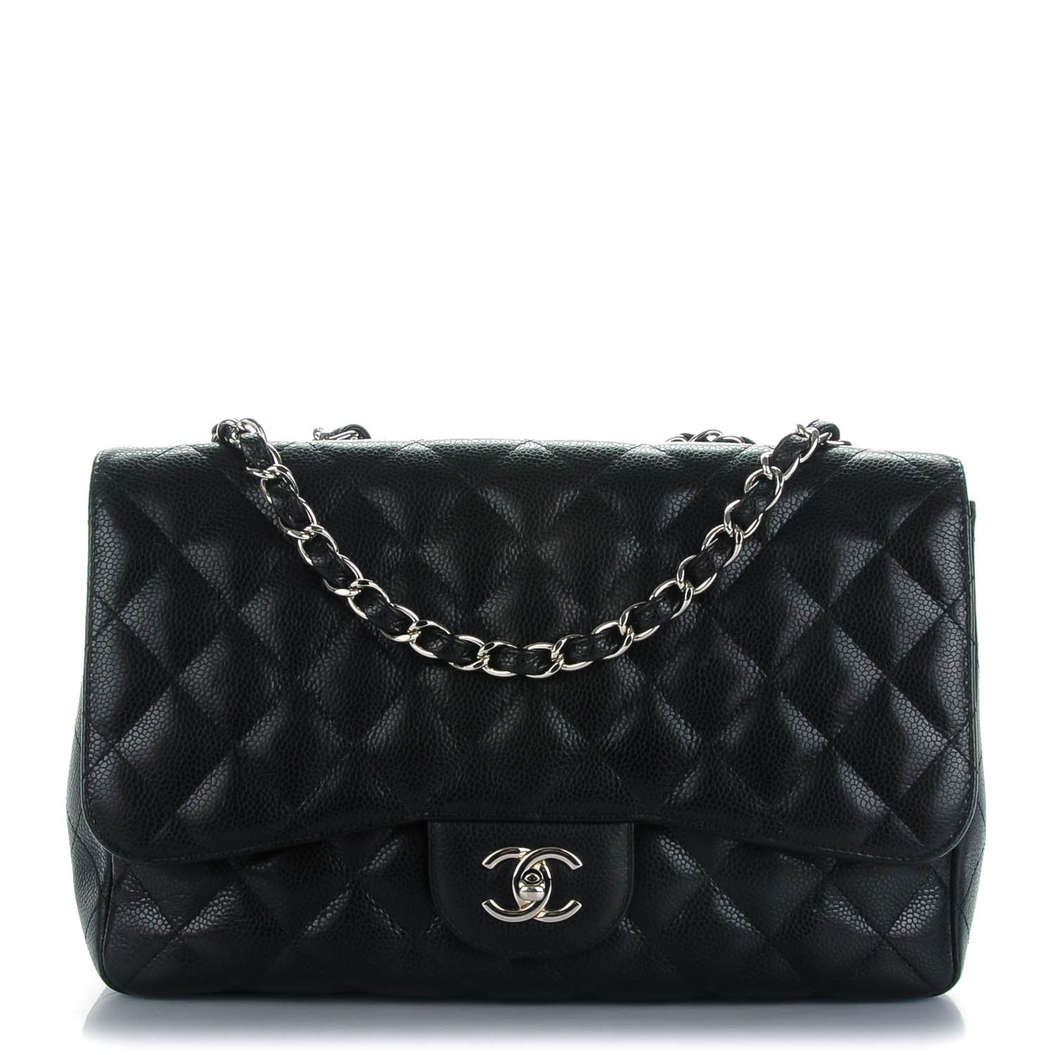 Chanel Caviar Quilted Jumbo Single Flap Black 1 of 8
