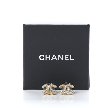 Chanel Pearl Crystal CC Earrings Gold 5 of 5