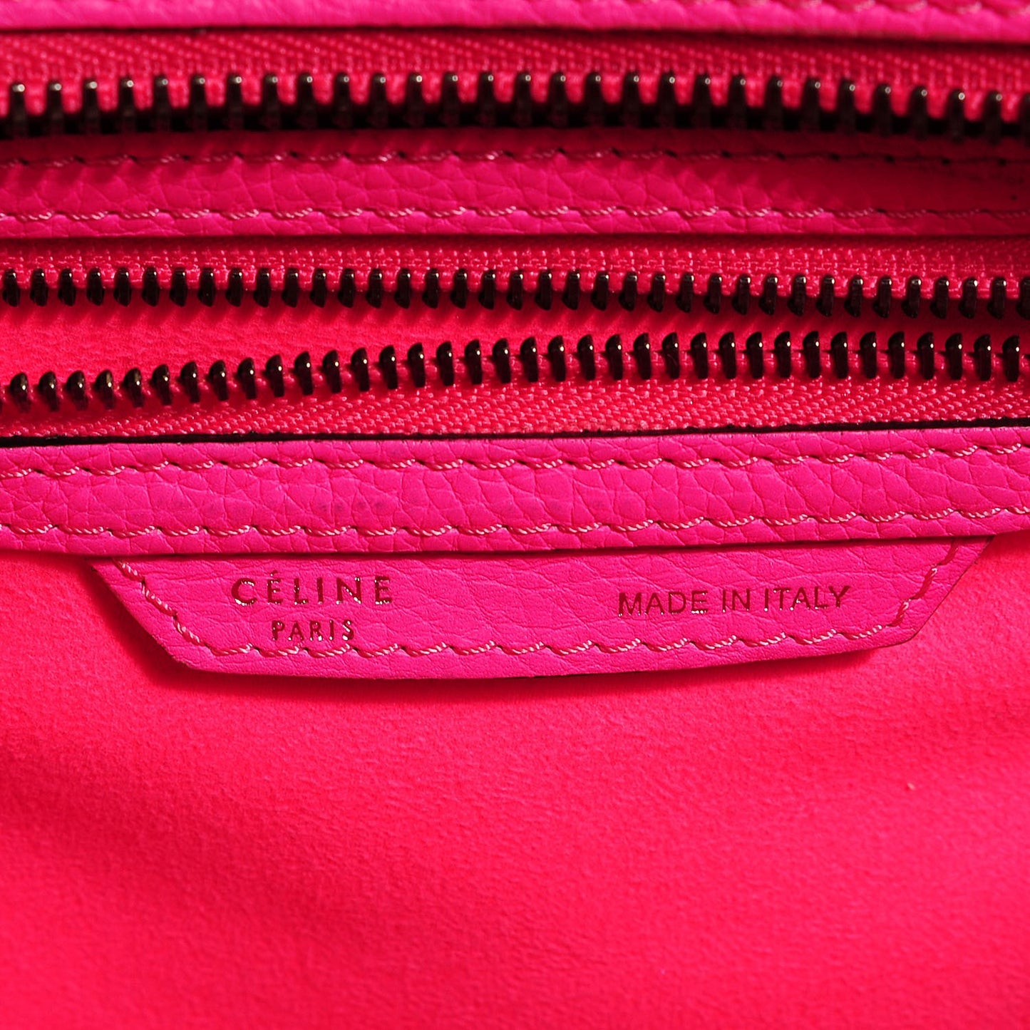Drummed Calfskin Micro Luggage Fluo Pink