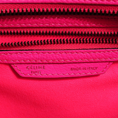 Celine Drummed Calfskin Micro Luggage Fluo Pink 6 of 8