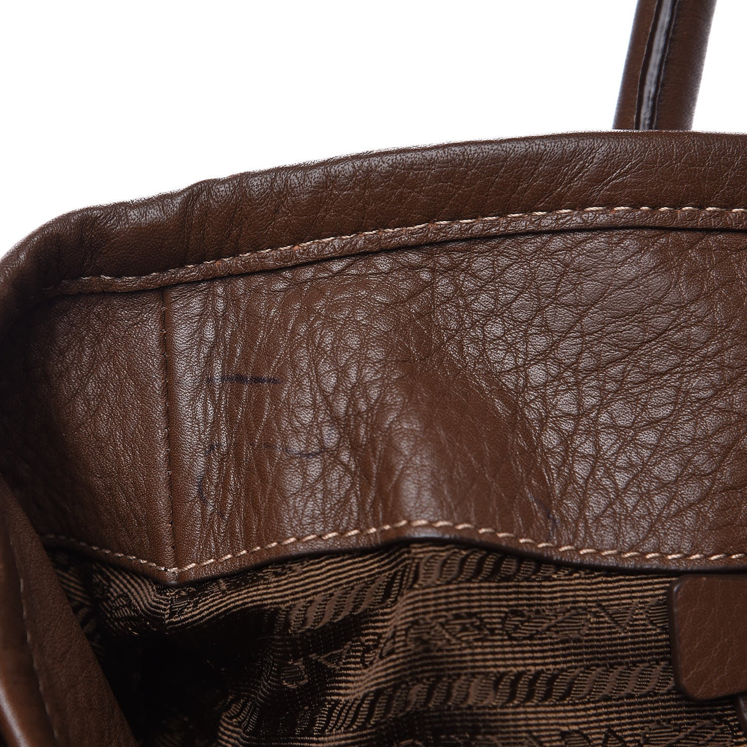 Prada Tessuto Nylon Soft Calf Small Tote Bruciato 14 of 14