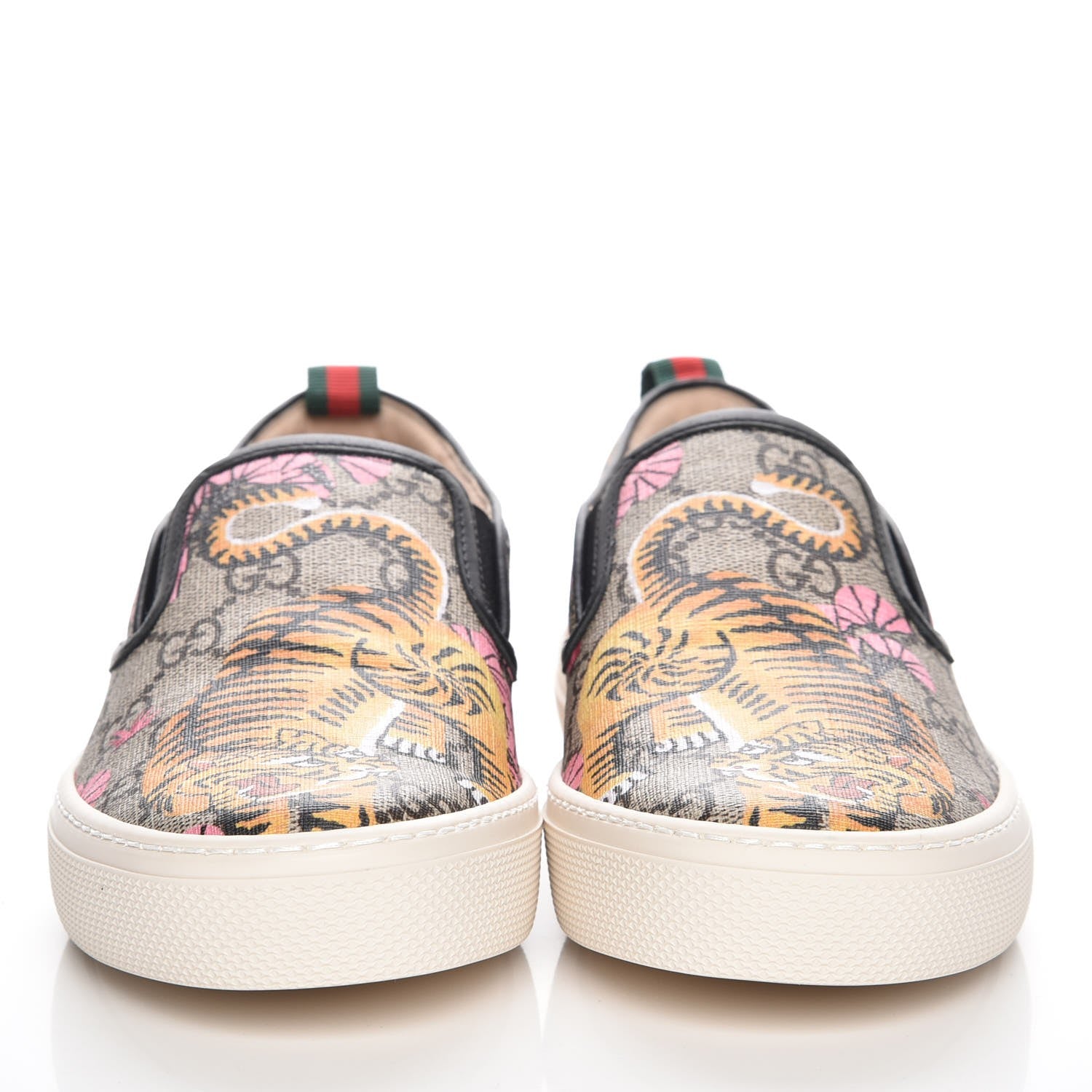 Gucci GG Supreme Monogram Bengal Womens Dublin Slip On Sneakers 38 Beige Pink 2 of 9