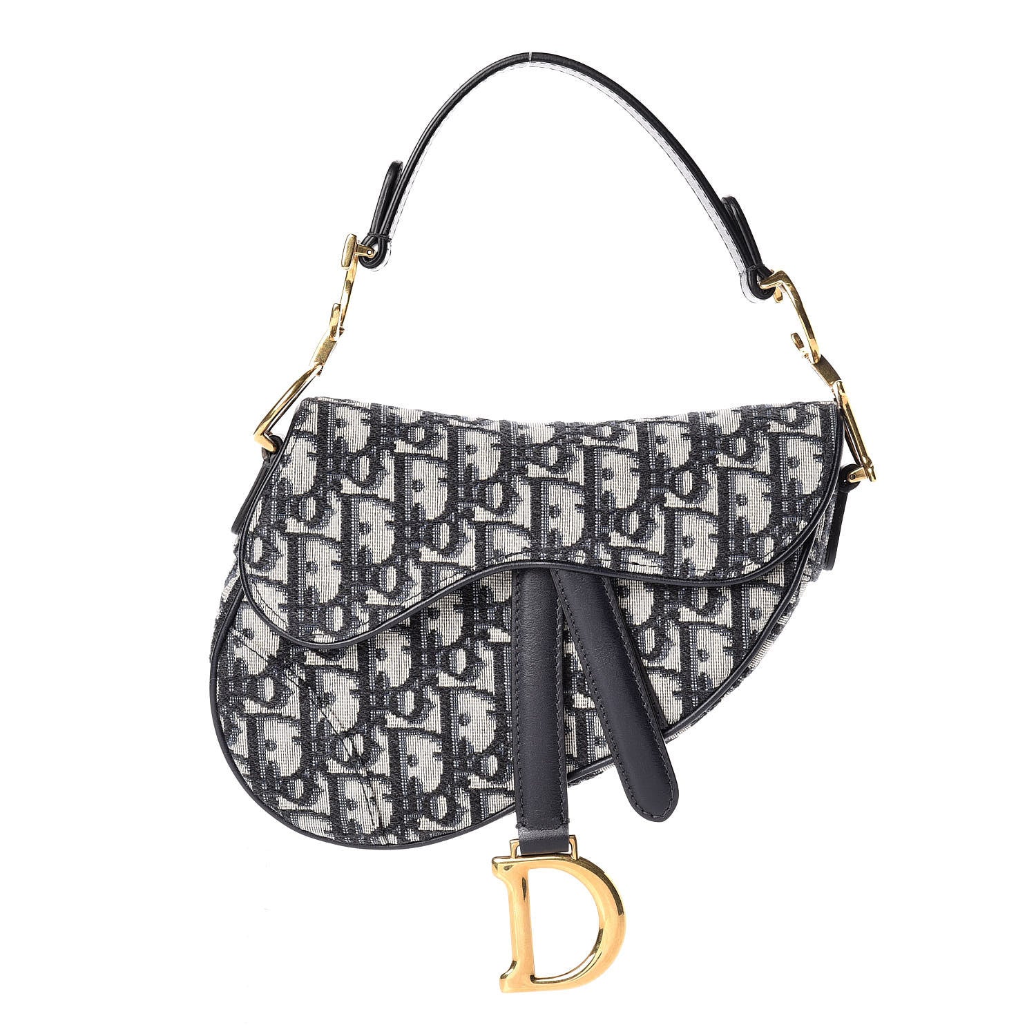 Christian Dior Oblique Mini Saddle Bag Blue 1 of 11