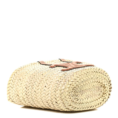 Celine Raffia Calfskin Triomphe Teen Panier Tan 4 of 11