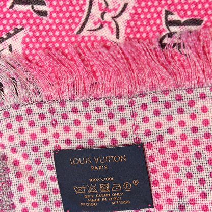 Louis Vuitton Wool Pop Monogram Shawl Pink 5 of 6