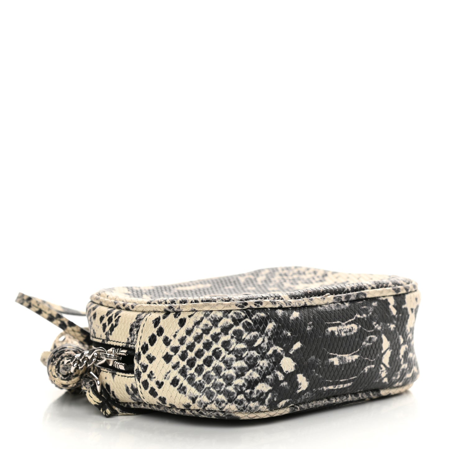 Python Embossed Calfskin Monogram Blogger Bag Black Beige