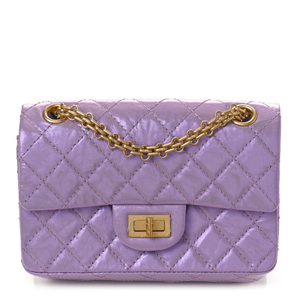 Chanel Glittered Aged Calfskin Quilted Mini 2.55 Reissue Flap Lilac 1 of 9