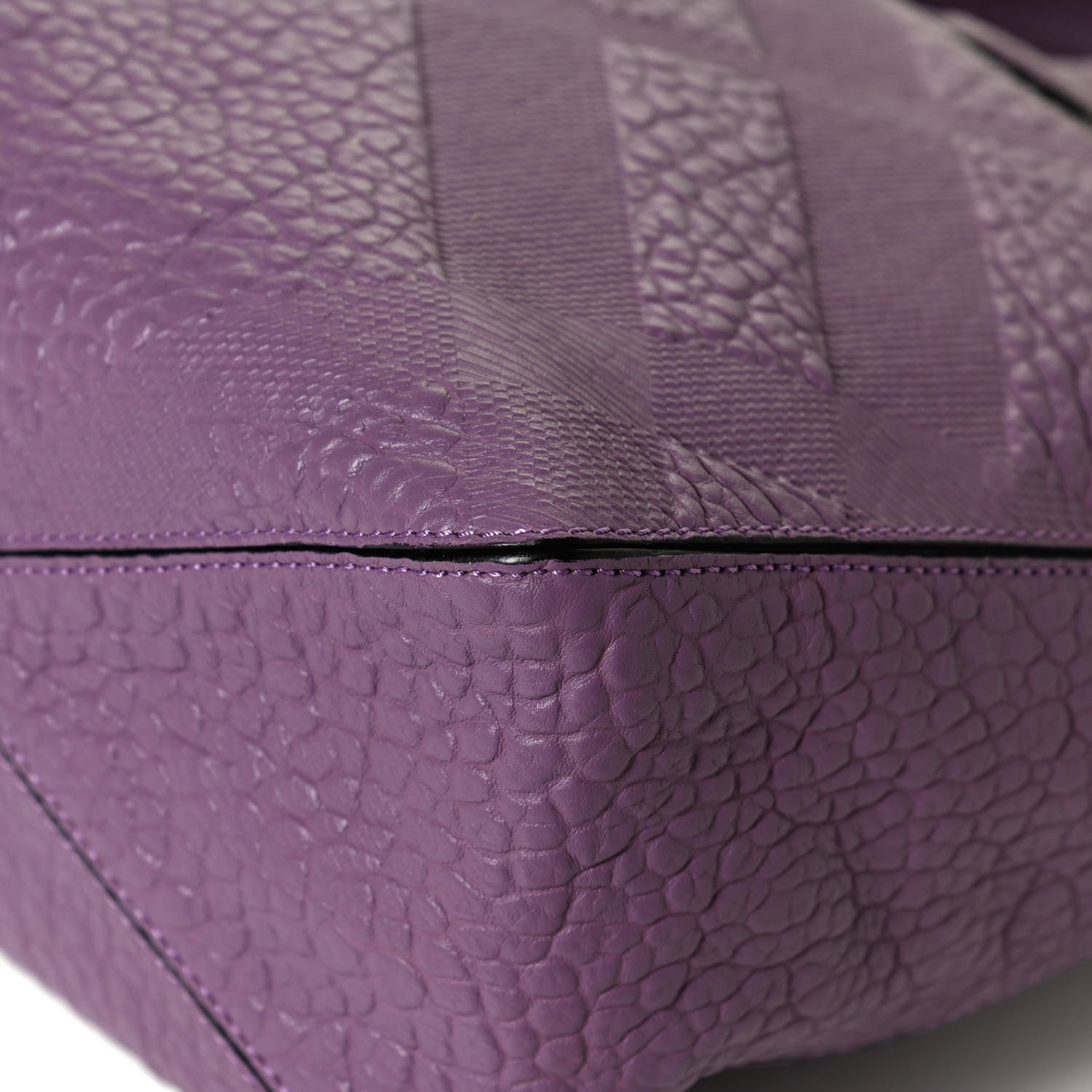 Burberry Heritage Grain Check Embossed Medium Dewsbury Tote Purple 12 of 12