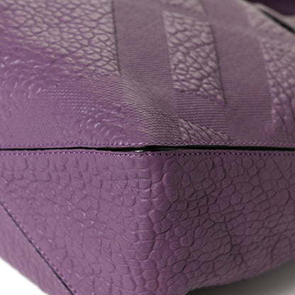 Burberry Heritage Grain Check Embossed Medium Dewsbury Tote Purple 12 of 12