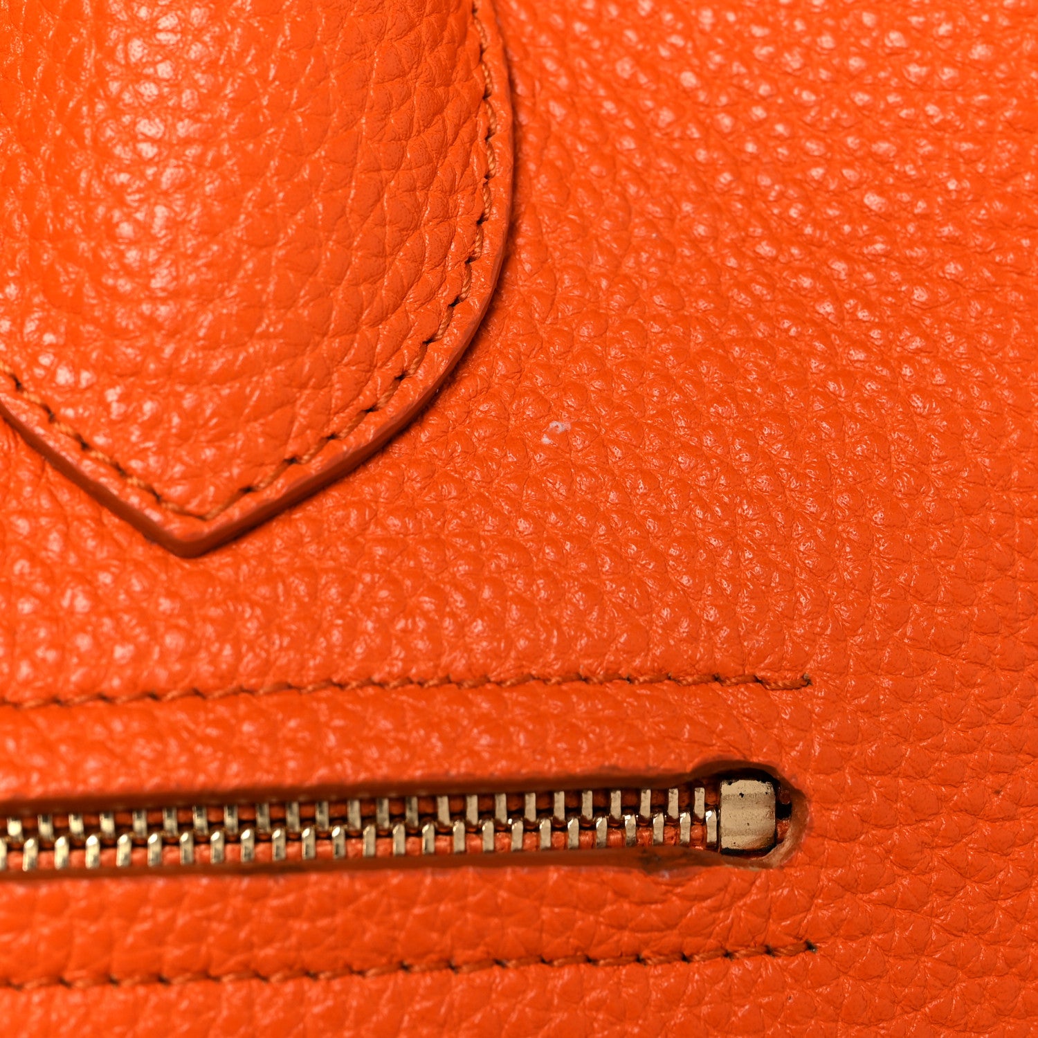 Salvatore Ferragamo Pebbled Calfskin Fiamma Bag Orange 15 of 16