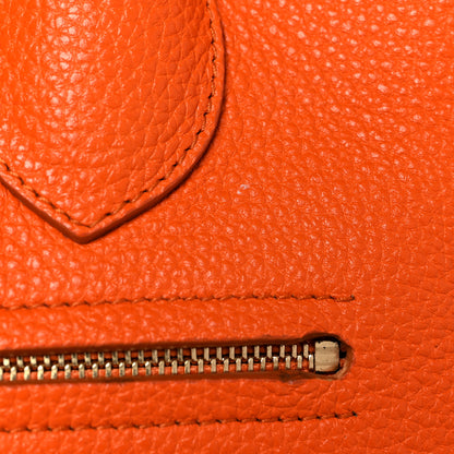 Salvatore Ferragamo Pebbled Calfskin Fiamma Bag Orange 15 of 16