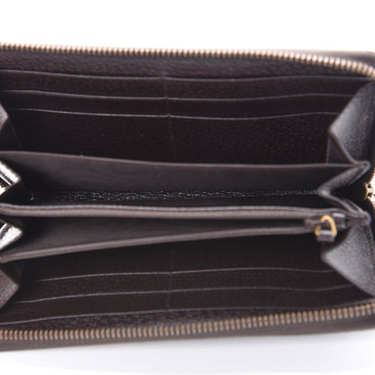 Gucci Dollar Calfskin Boar Effect GG Marmont Zip Around Wallet Dark Cocoa 4 of 7