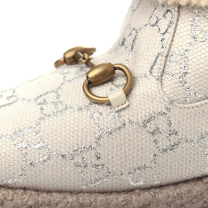 Gucci Canvas Wool Lame GG Monogram Womens Fria Horsebit Ankle Boots 36 Gardenia Silver Butterscotch 11 of 11