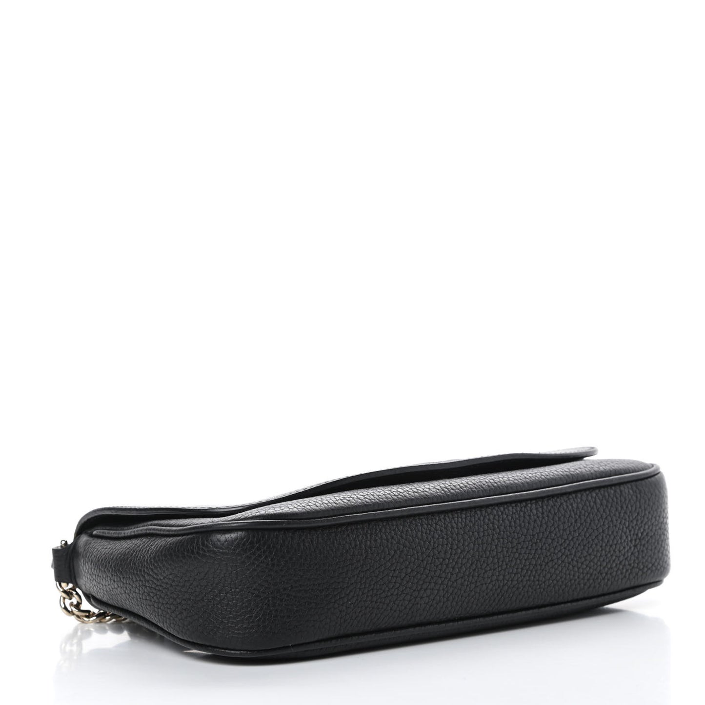Pebbled Calfskin Medium Soho Flap Crossbody Black