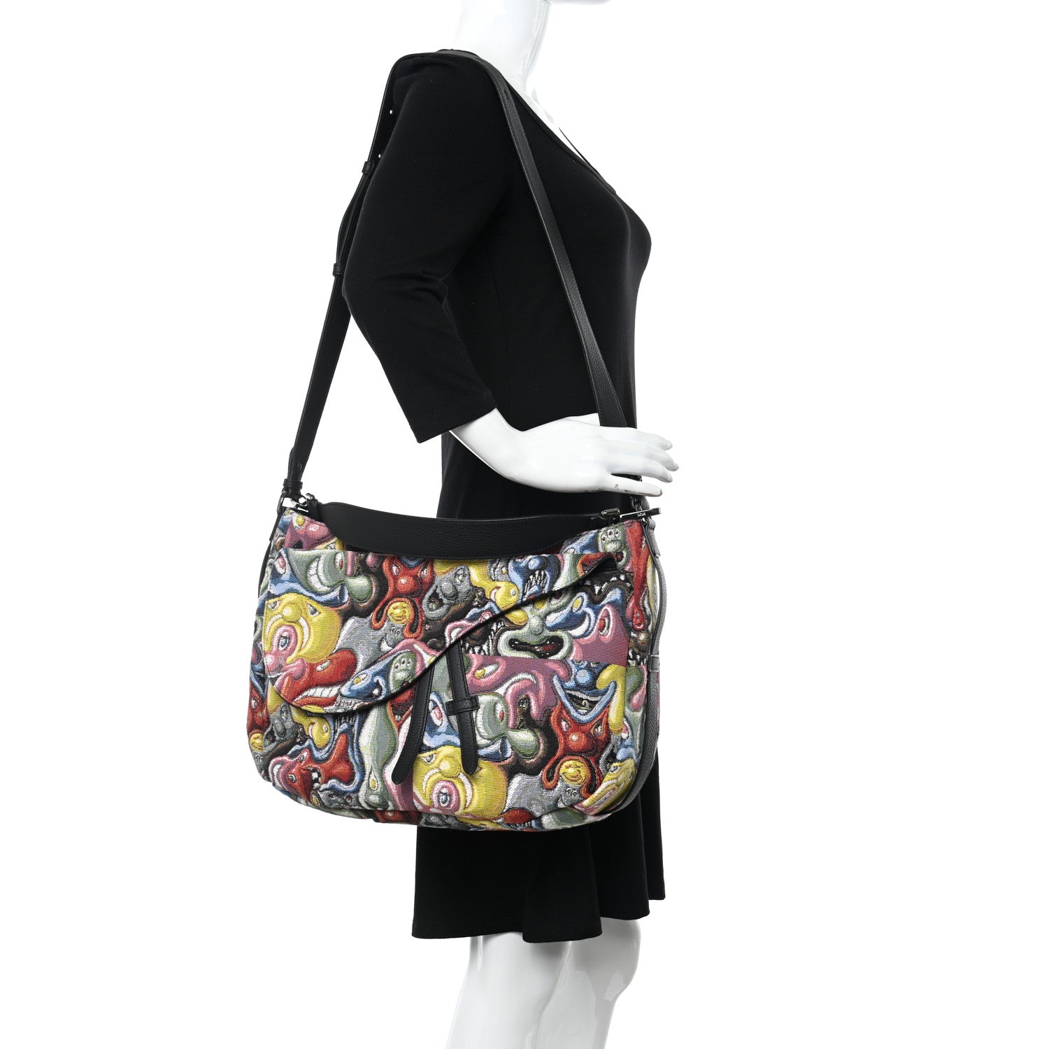 Christian Dior X KENNY SCHARF Jacquard Printed Soft Saddle Bag Multicolor 2 of 10