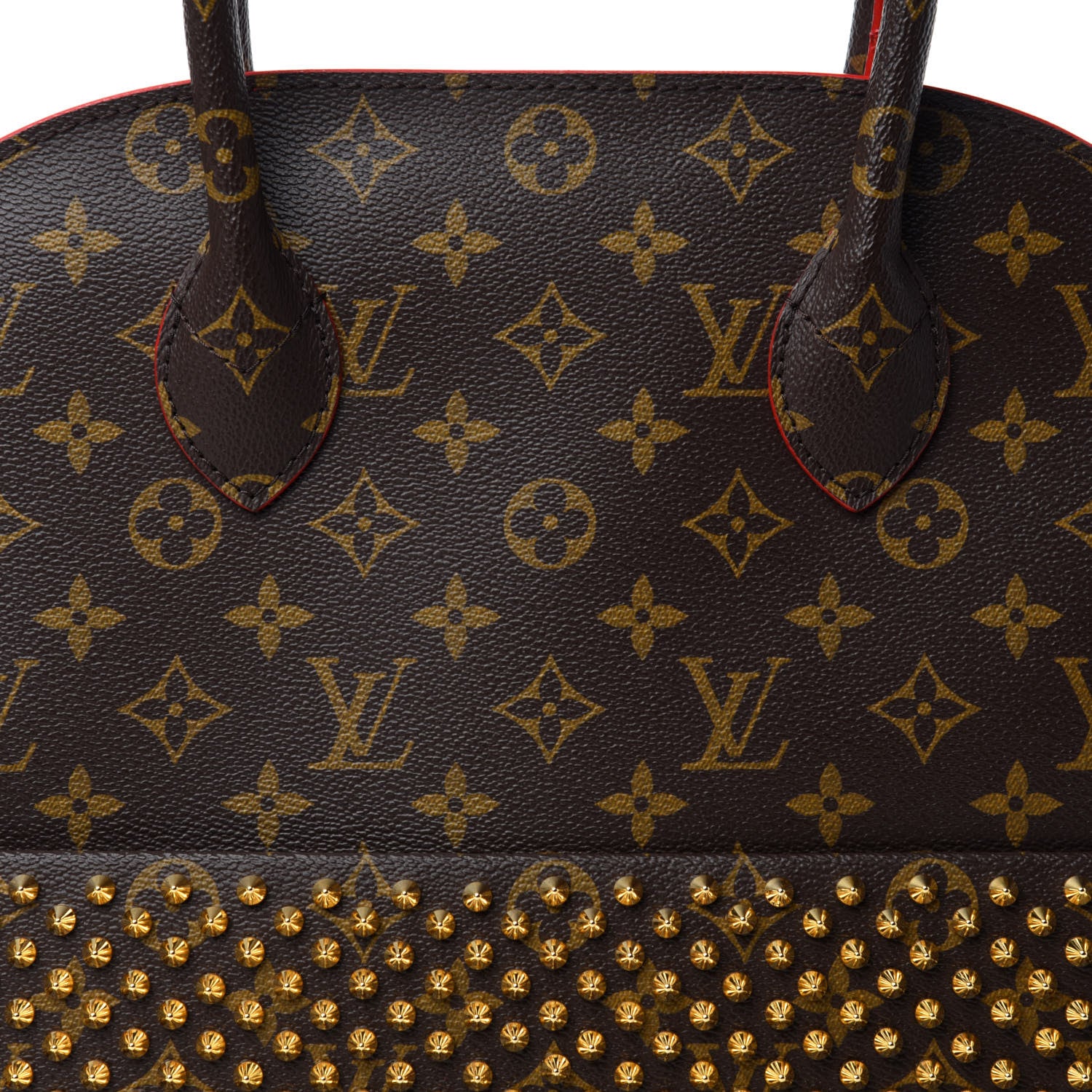 Louis Vuitton Monogram Calf Hair Spikes Iconoclasts Christian Louboutin Tote Red 18 of 18