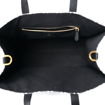 Fendi X JOSHUA VIDES Coated Canvas FF Cloudy Shopping Tote White Celeste Black 5 of 20