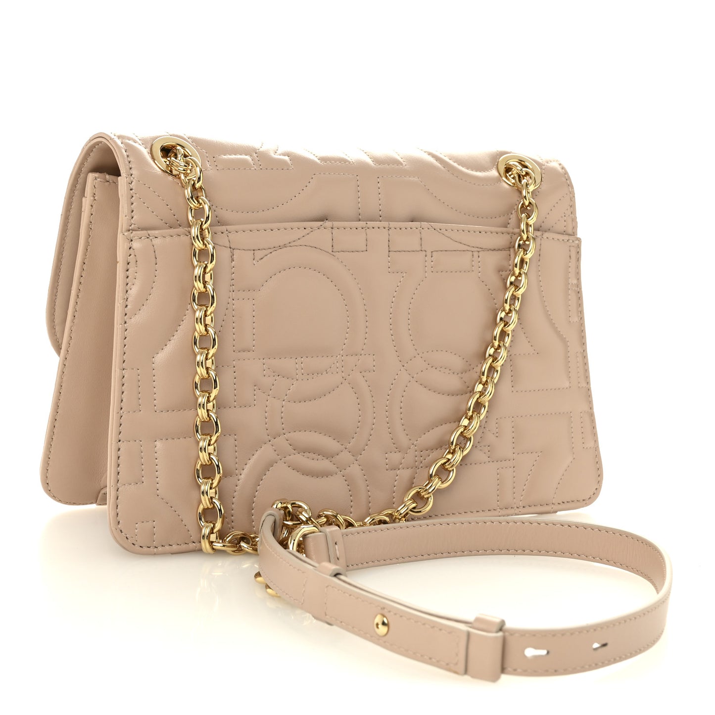 Calfskin Quilted Gancini Flap Bag Ameretti