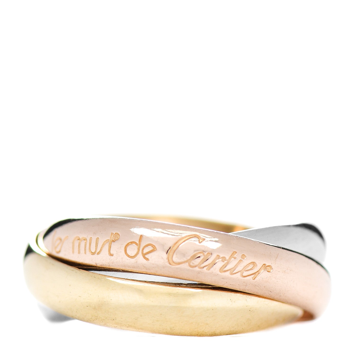 Cartier 18K Pink Yellow White Gold Classic Les Must De Cartier Trinity Ring 51 5.75 1 of 4