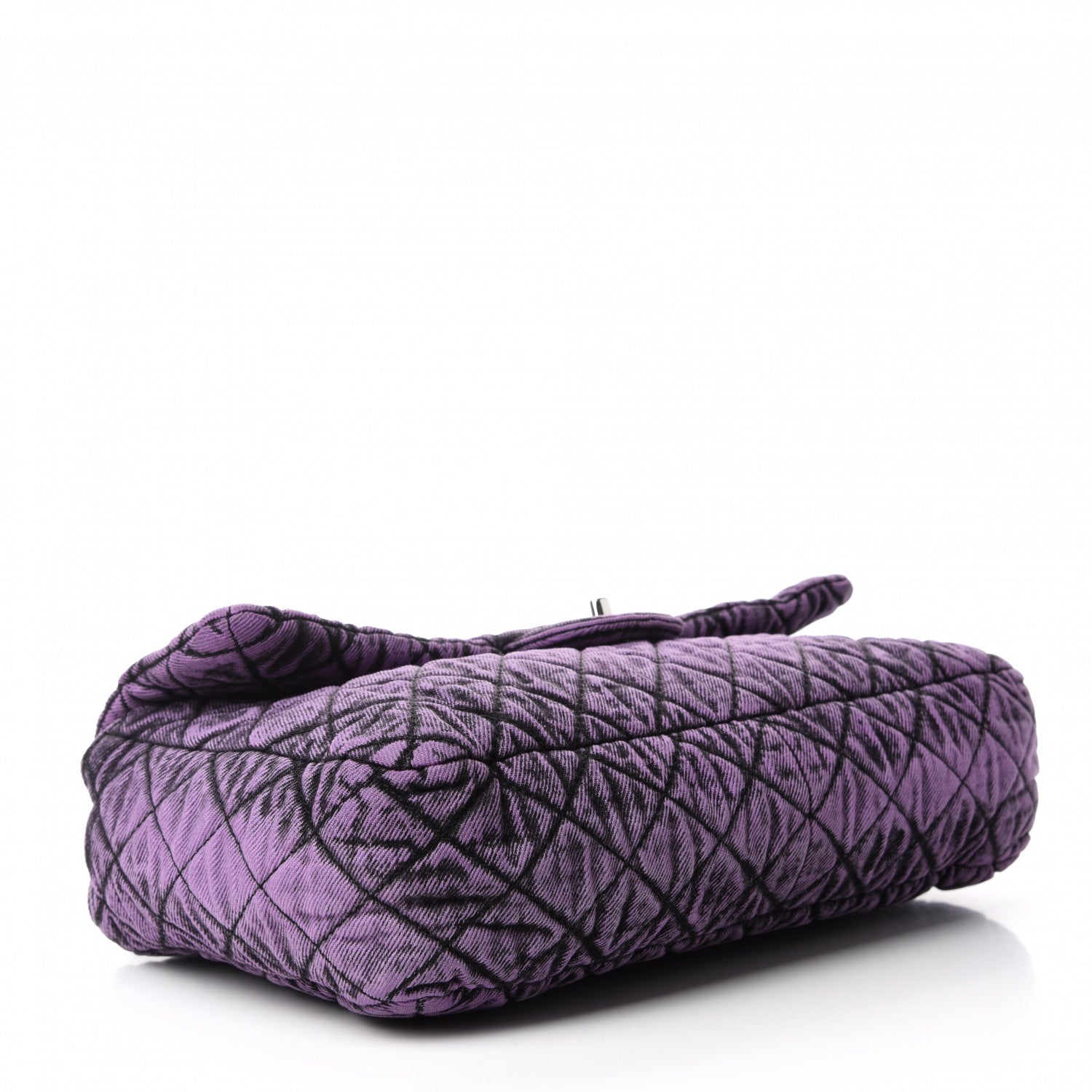 Chanel Denim Quilted Denimpression Flap Purple Black 4 of 10
