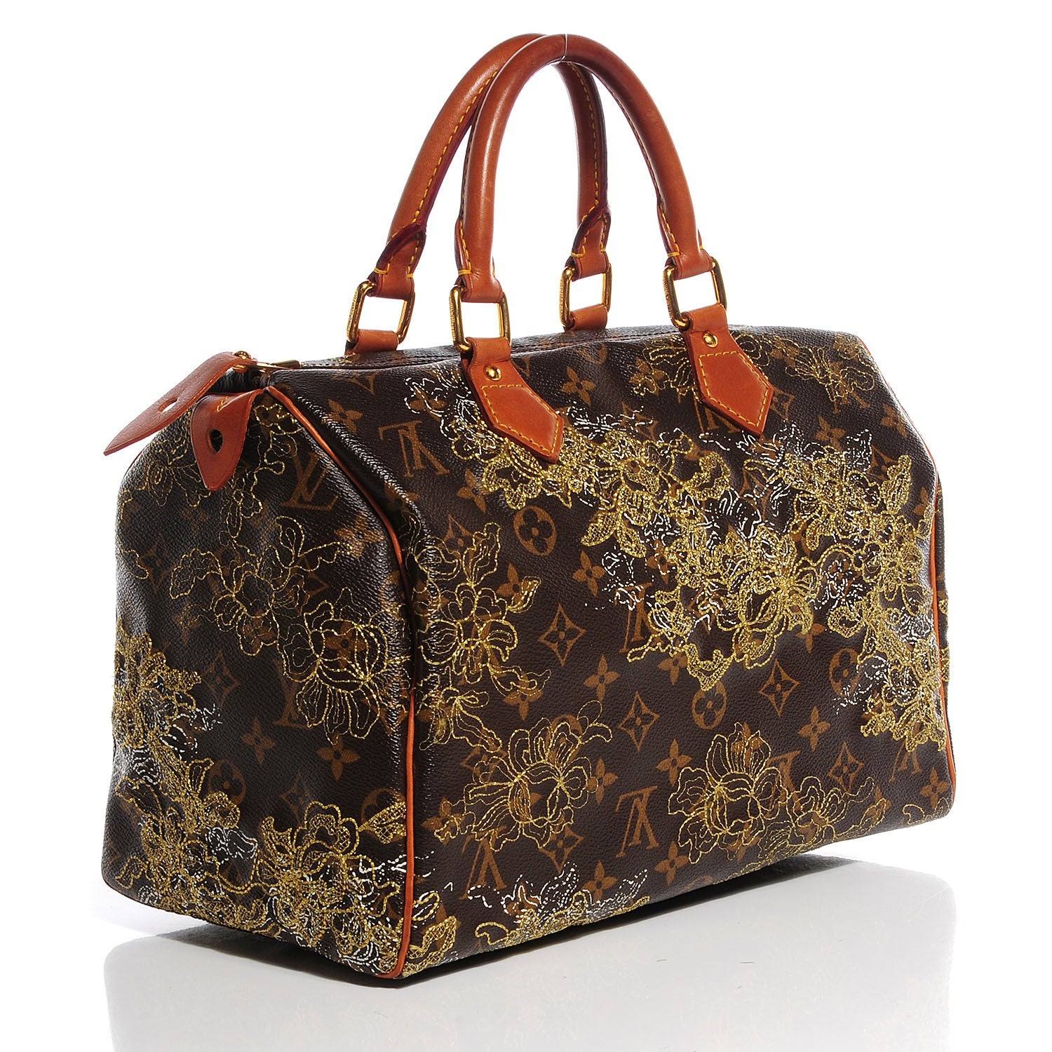 Louis Vuitton Monogram Dentelle Speedy 30 Gold 4 of 8