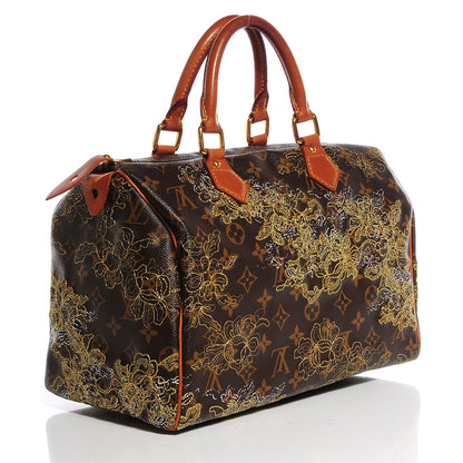 Louis Vuitton Monogram Dentelle Speedy 30 Gold 4 of 8