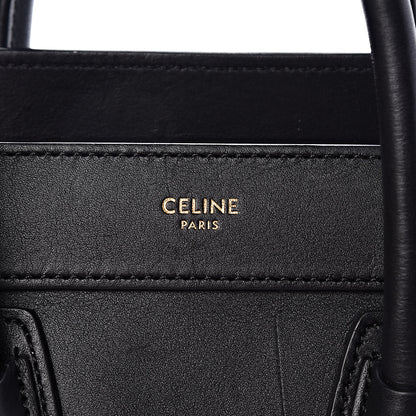 Celine Smooth Calfskin Nano Luggage Black 6 of 10