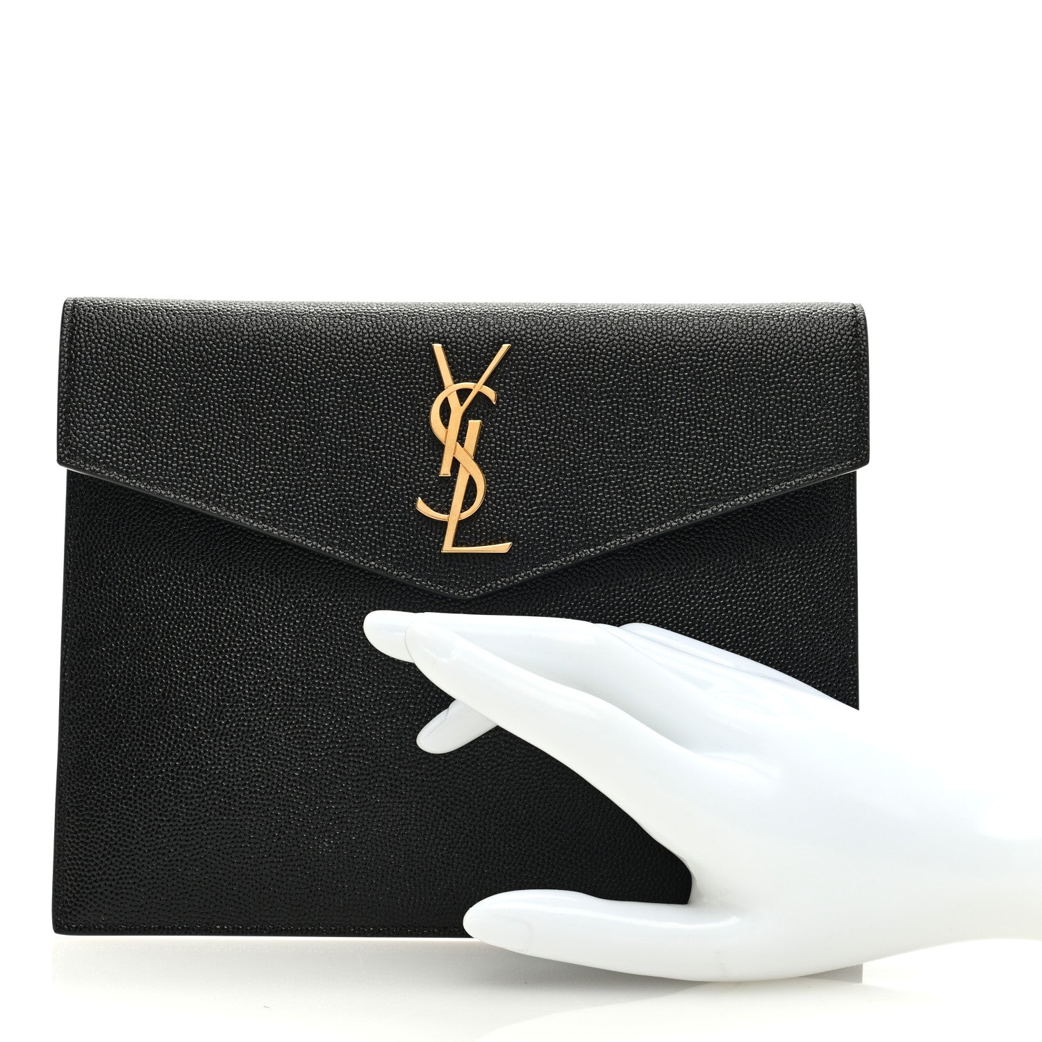 Saint Laurent Grain De Poudre Uptown Baby Pouch Black 2 of 6