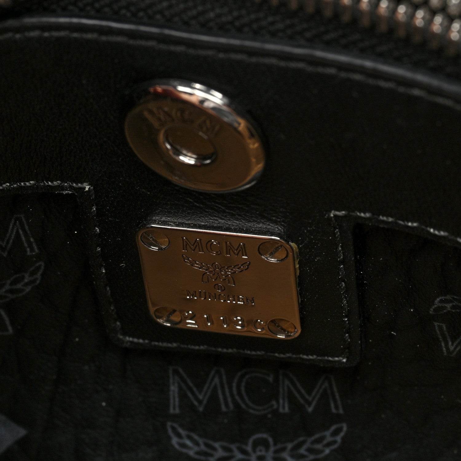 MCM Calfskin Embossed Park Avenue Mini Neo Milla Tote  Black 6 of 9