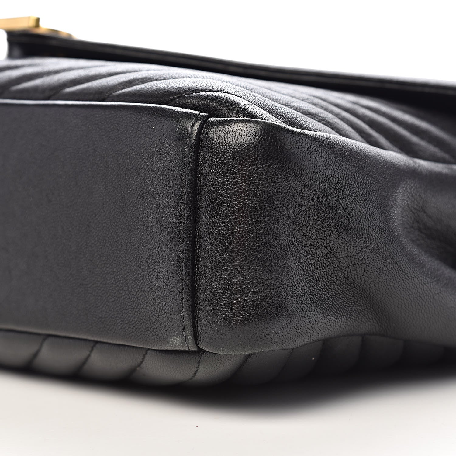 Saint Laurent Sheepskin Matelasse Chevron Monogram Large College Satchel Black 12 of 13