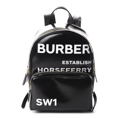 Burberry Coated Canvas Horseferry Print Backpack Black 1 of 9