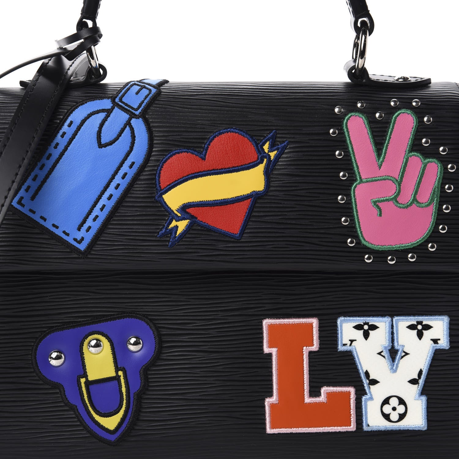 Louis Vuitton Epi Stickers Cluny BB Black 9 of 9