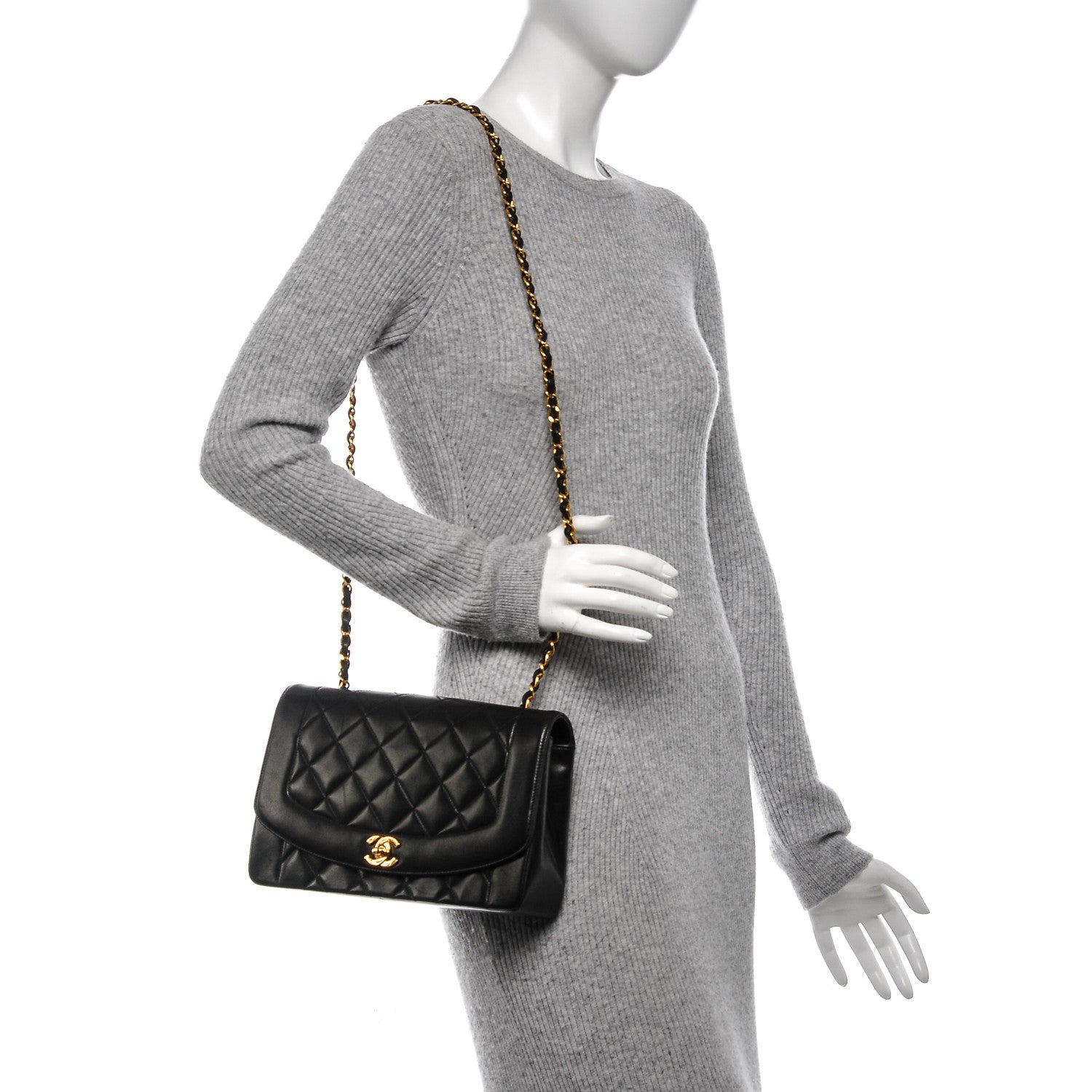 Chanel Lambskin Quilted Medium Single Flap Black 2 of 7