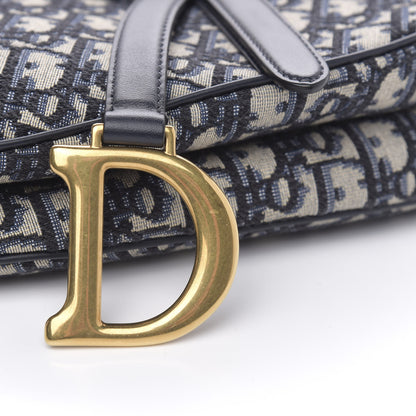 Christian Dior Oblique Saddle Bag Blue 10 of 11