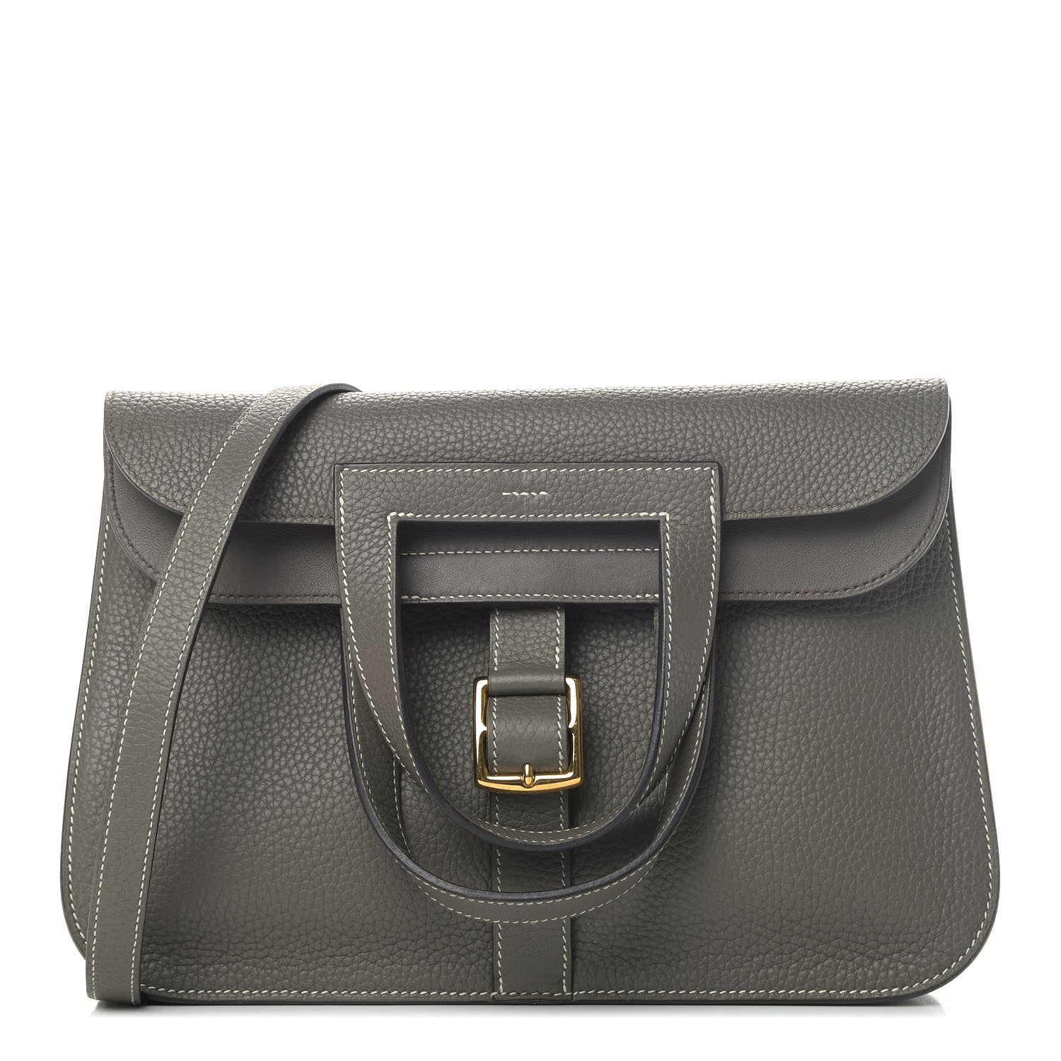 Hermes Taurillon Clemence Halzan 31 GM Etain 1 of 6