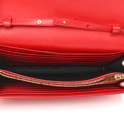 Saint Laurent Smooth Calfskin Classic Monogram Kate Wallet On Chain Red 5 of 14