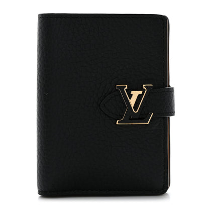 Louis Vuitton Taurillon Capucines Vertical Compact Wallet Black 1 of 7