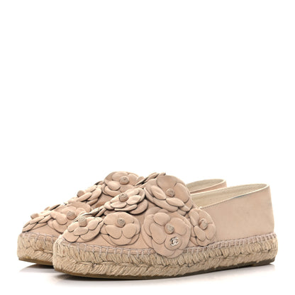 Chanel Suede Camellia CC Espadrilles 38 Pink 2 of 8
