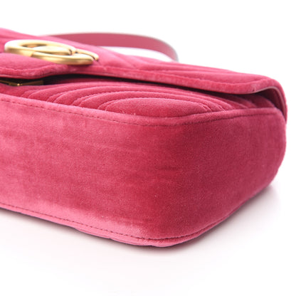 Gucci Velvet Matelasse Small GG Marmont Shoulder Bag Light Raspberry Rose 8 of 9